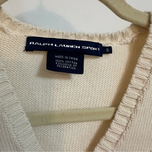 Ralph Lauren Cream V-Neck Sweater - Picture 2 of 4